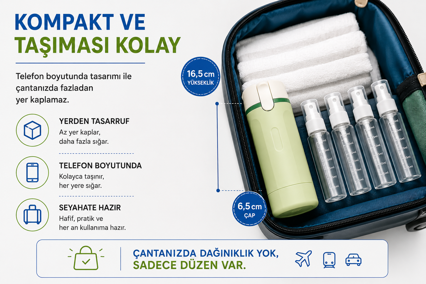 VELMORA™ 4'ü 1 Arada Seyahat Pompalı Şişe Seti