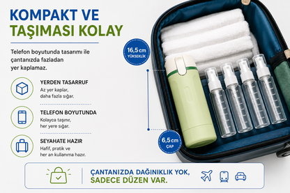 VELMORA™ 4'ü 1 Arada Seyahat Pompalı Şişe Seti