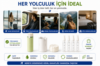 VELMORA™ 4'ü 1 Arada Seyahat Pompalı Şişe Seti